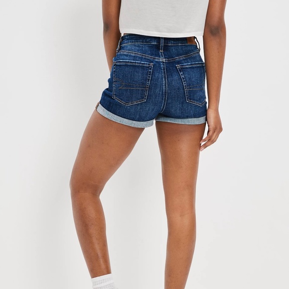 American Eagle AE Ne(x)t Level High V-Rise Denim Short Short Size 8 - Picture 3 of 7